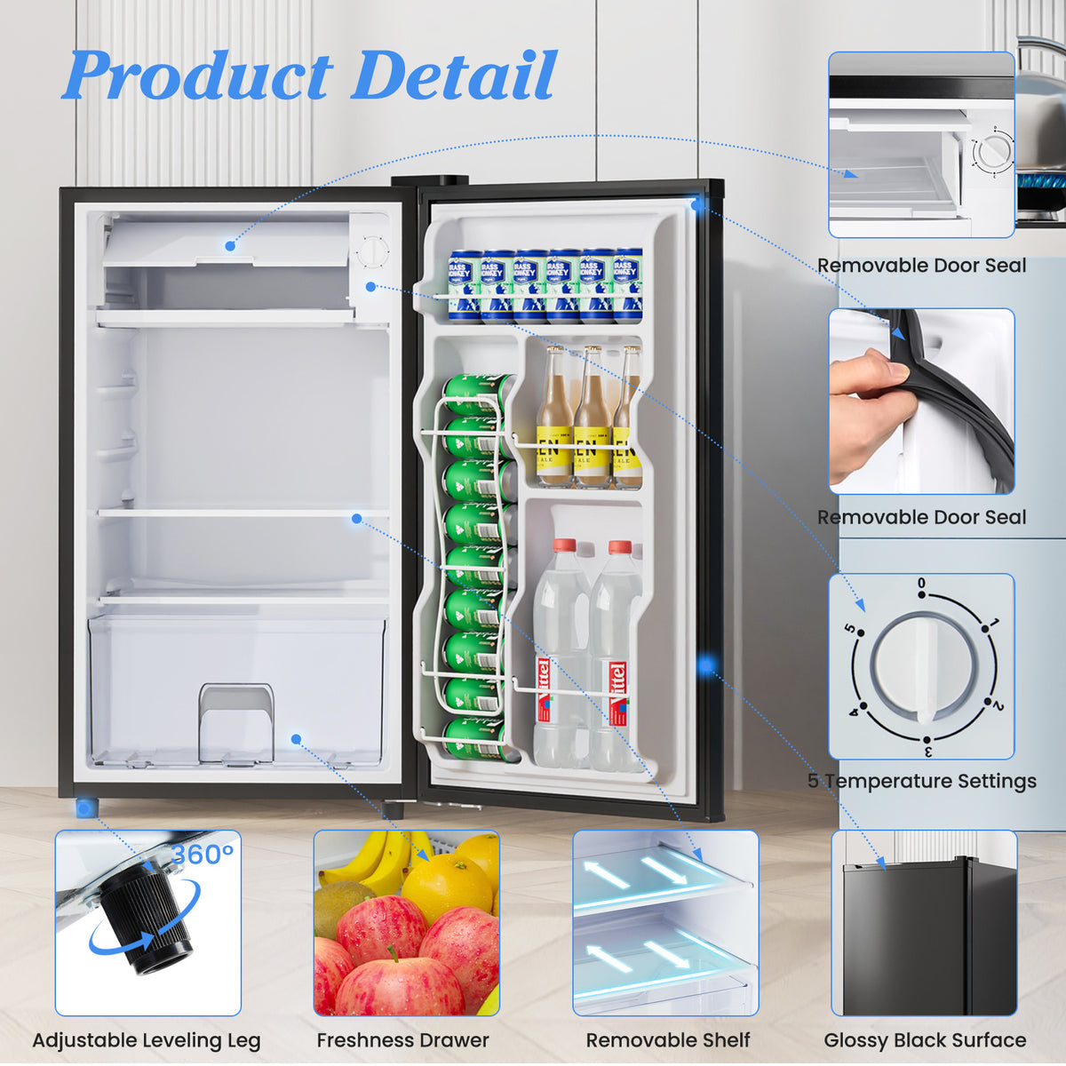 Mini Refrigerator With Freezer