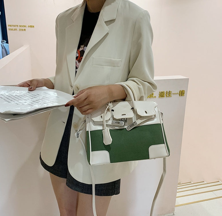Classic Platinum Pack Fashion Tote Contrast Shoulder Messenger Bag Women's Bag