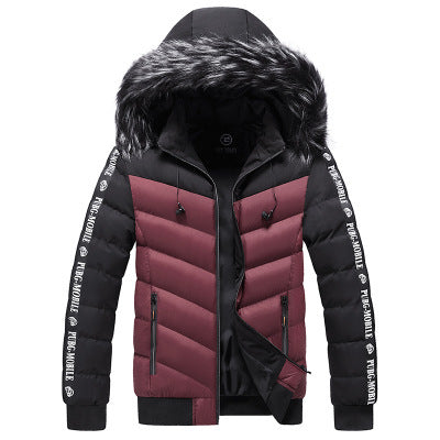 Hooded Jacket Men's Thick Warm Cotton Jacket ,