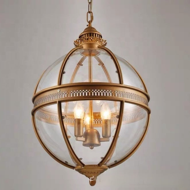 Retro Industrial Style Hotel Hall Bedroom Dining Room Round Glass Ball Chandelier