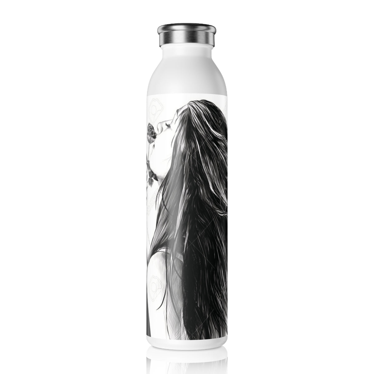 Rose Smelling Lady Slim Water Bottle