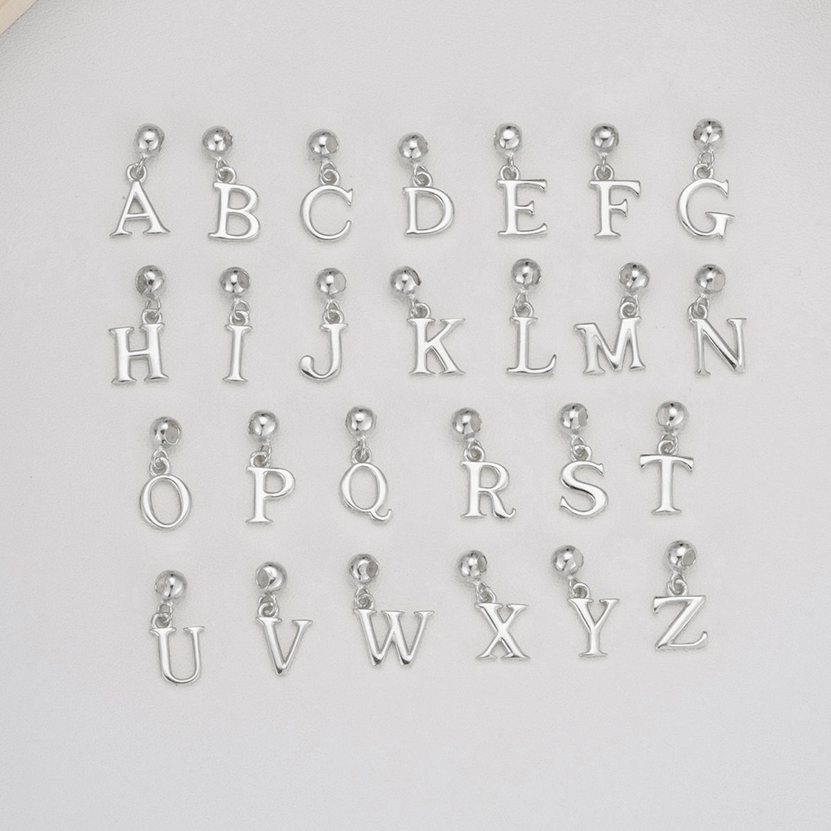 Smooth-Surface Jewelry Minimalist 26-Letter Alphabet Pendant