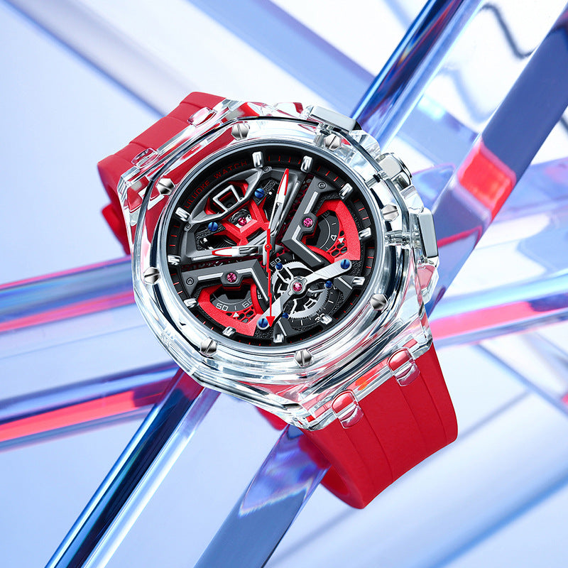 High-Grade Three-Dimensional Hollow Carved Luminous Quartz Watch