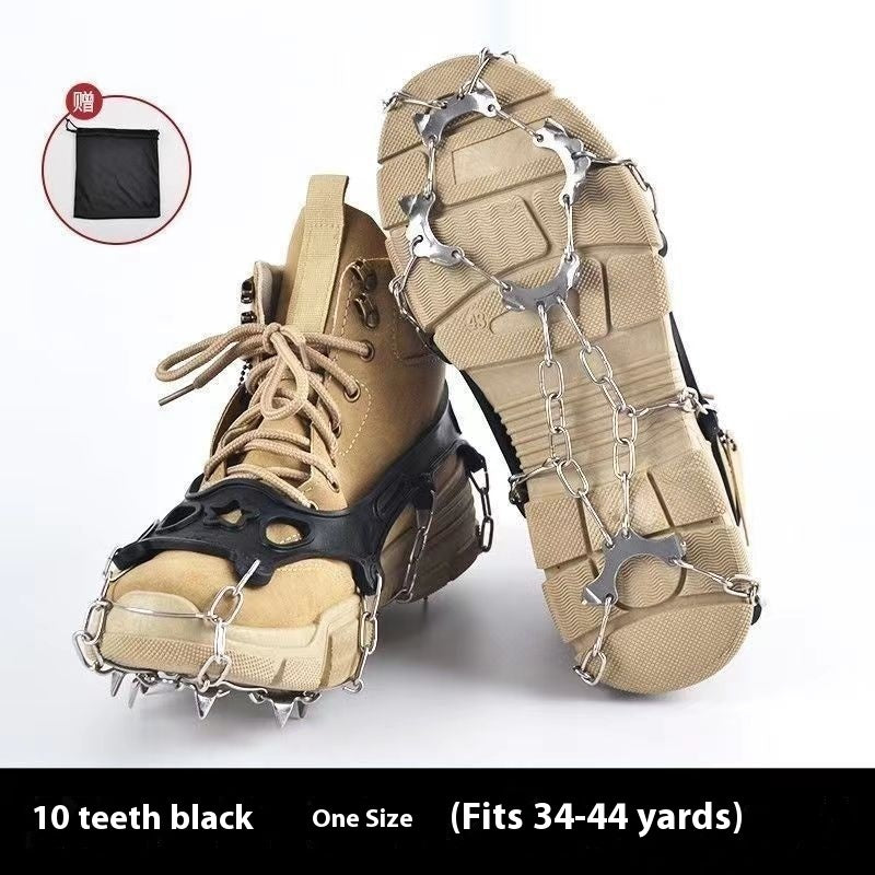 Stainless Steel Chain Crampons Snow Climbing Hiking Shoe Cover
