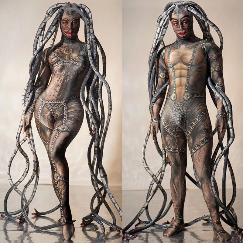 Medusa Fake Transparent Meat Snake One-Piece Costume