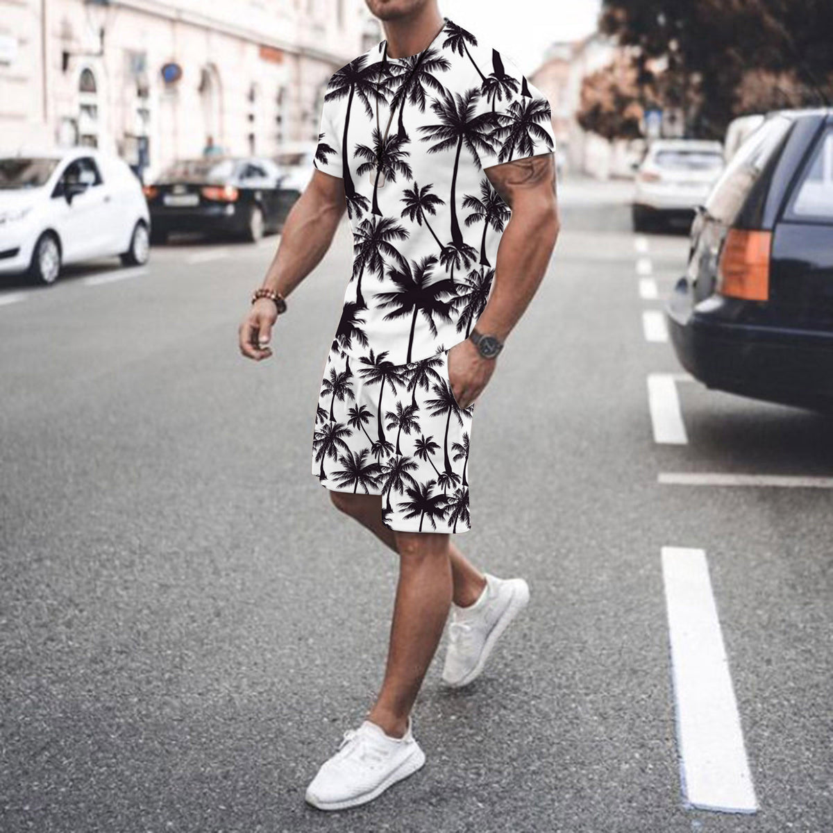 3D Digital Printing Men's T-Shirt Sports Suit