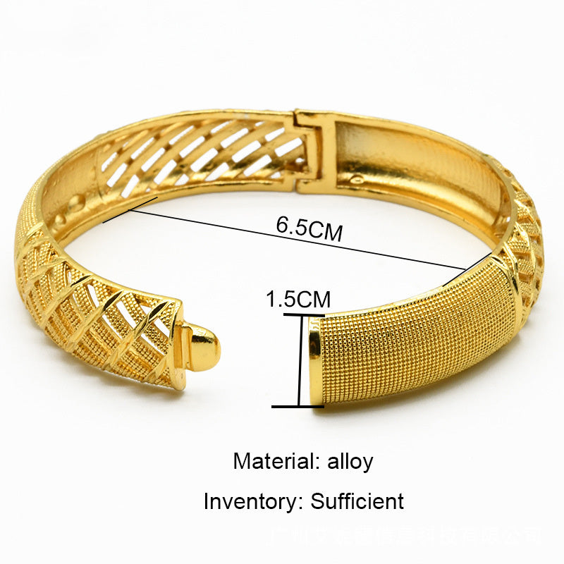 24K Gold Plated India Middle East Women's Sand Gold Bracelet