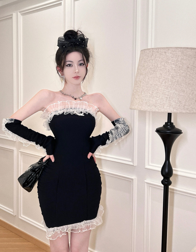 Bow Knot Fungus Fringe Ladies Dress
