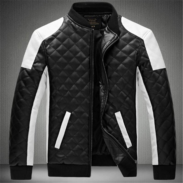 Black And White Leather Coat