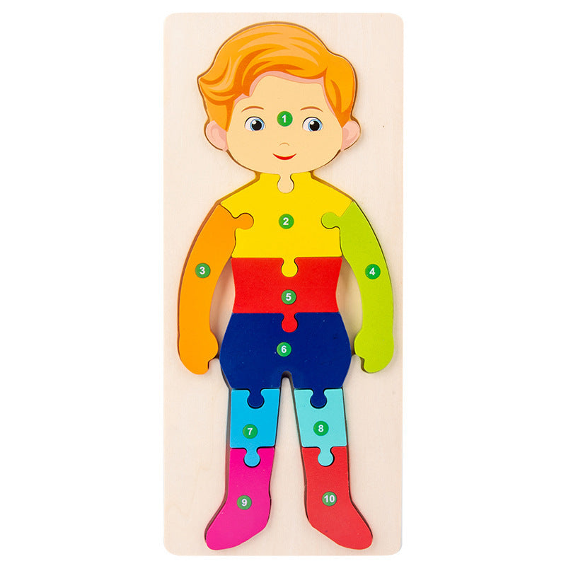 3-Year-Old Children's Three-Dimensional Puzzle Cartoon 3D Buckle