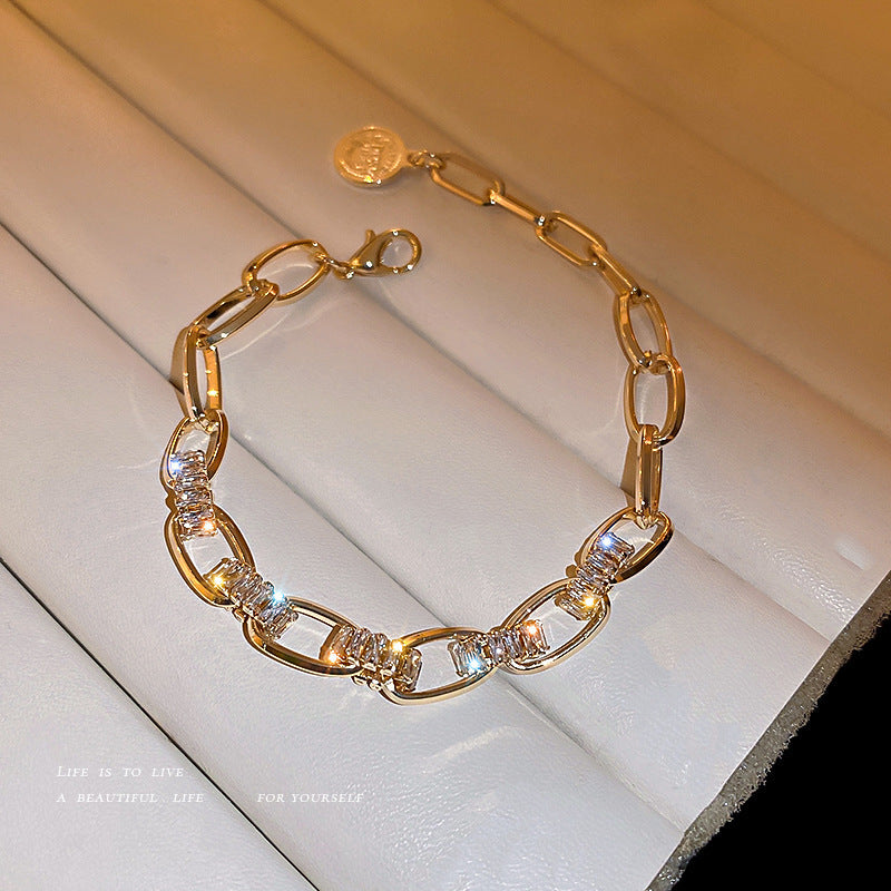 European And American Entry Lux High-Grade Zircon Geometric Bracelet