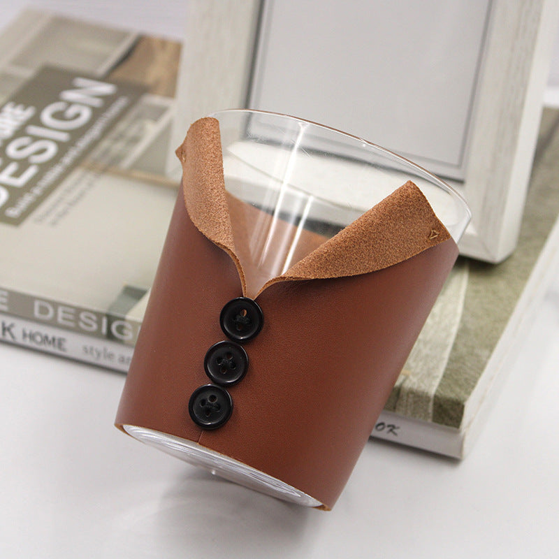 First Layer Cowhide Bar Whiskey Cup Cover