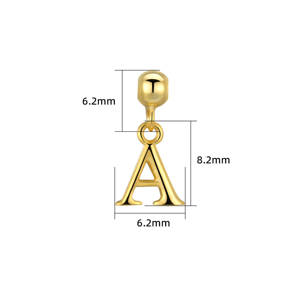 Smooth-Surface Jewelry Minimalist 26-Letter Alphabet Pendant