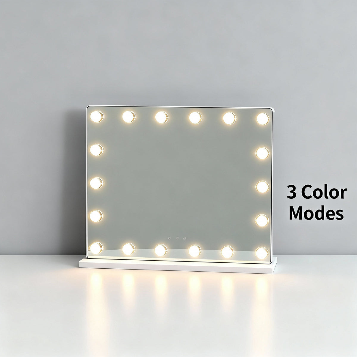 LED Vanity Mirror With 15 Bulbs - Multi Color Lighting Rechargeable Makeup Mirror For Home Use