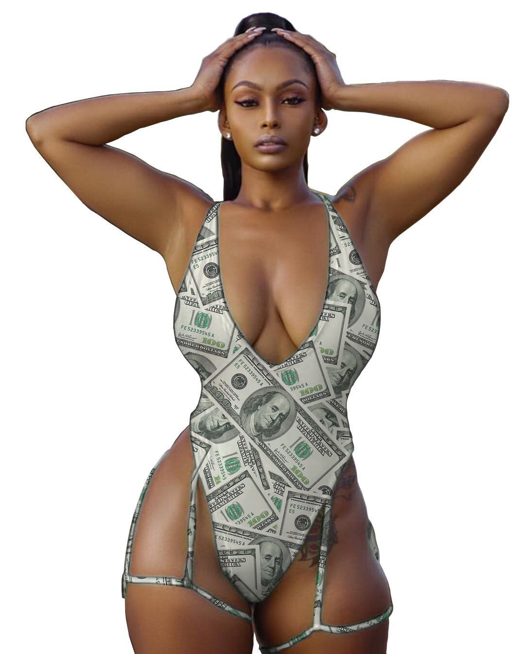 Deep V-Dollar Swimsuit