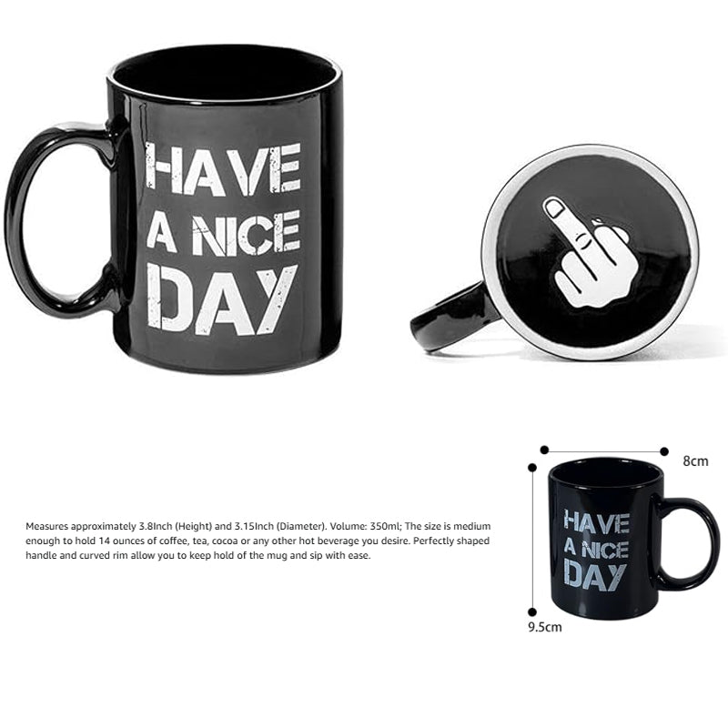 Middle Finger Coffee Cup With 3D Funny Middle Finger Inside Up Yours Mug Gag Gifts For Family For Best April Fool's Day, Valentine's Day