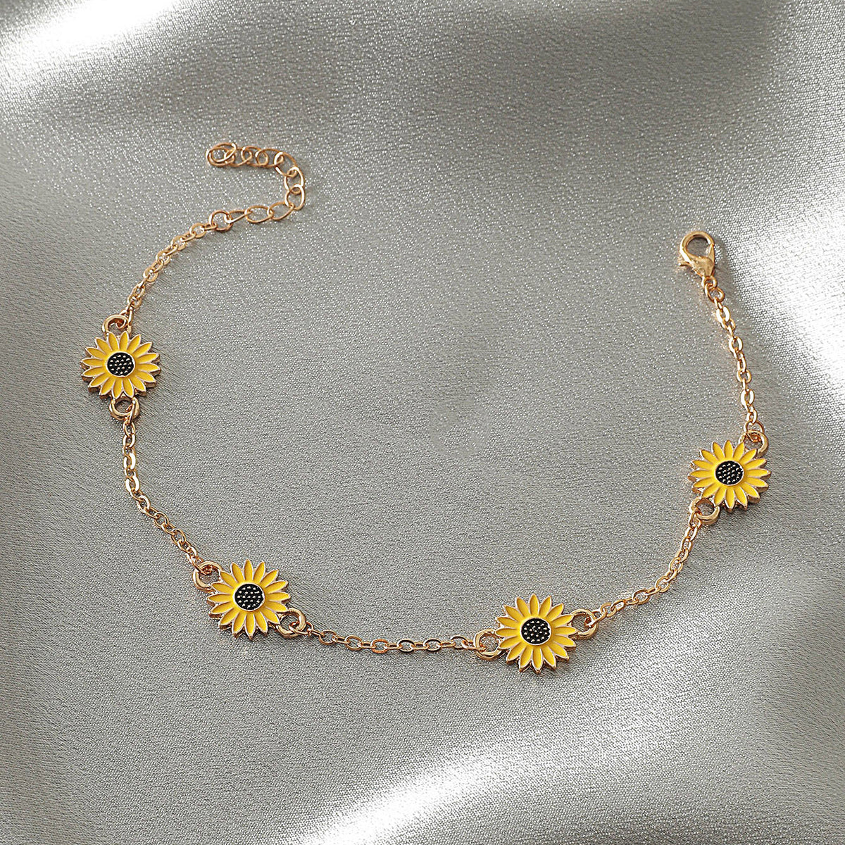 Alloy Sunflower Anklet Creative Daisy Foot Ornaments Gift For Ladies Accessories