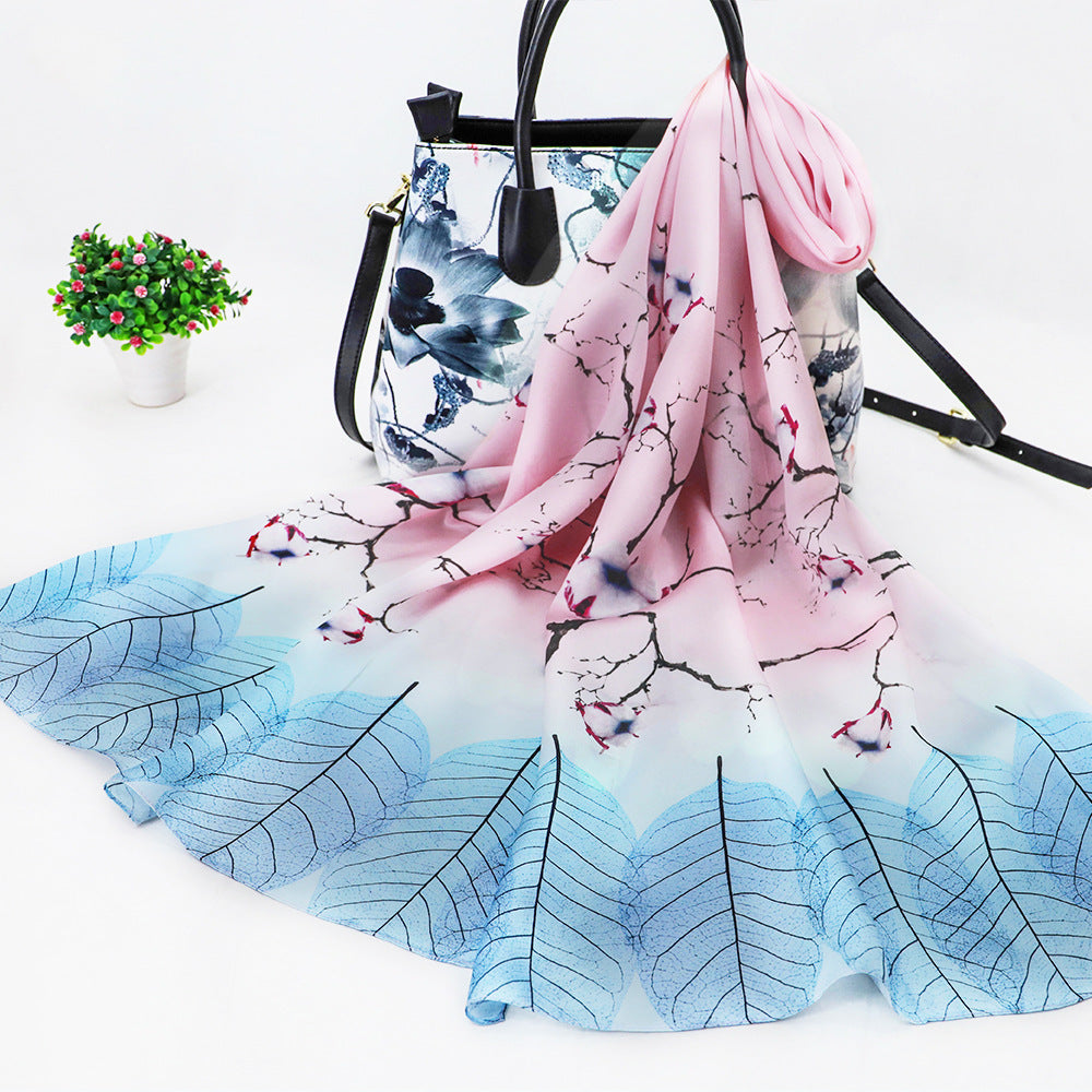 Women's Silk Scarf Shawl Sunscreen Scarf
