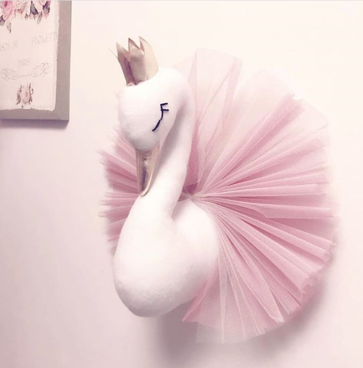 Crown Swan Animal Head Wall Hanging