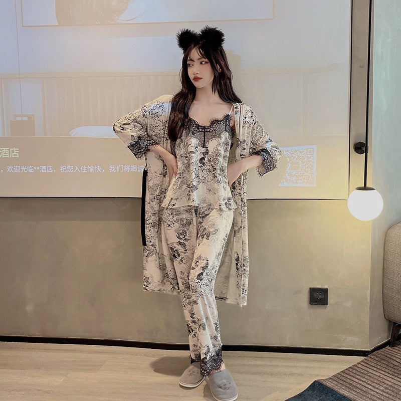 Home Wear Vintage Style Robe Three Sets