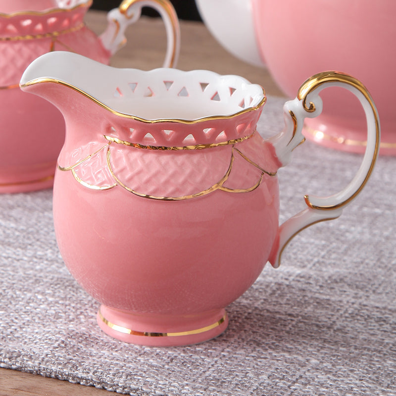Coffee Cup And Saucer Set Ceramic Light Luxury Bone China Flower Tea Cup And Tray