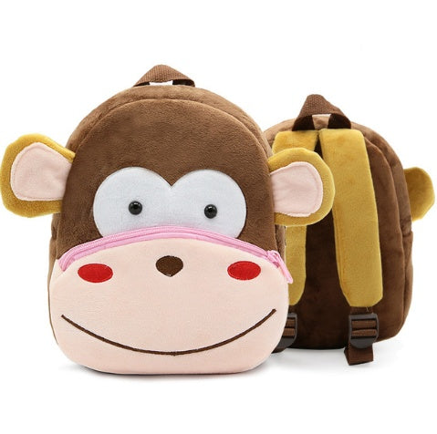 Children School Backpack Cartoon Rainbow Design Soft Plush Material For Toddler Baby Girls Kindergarten Kids School Bags