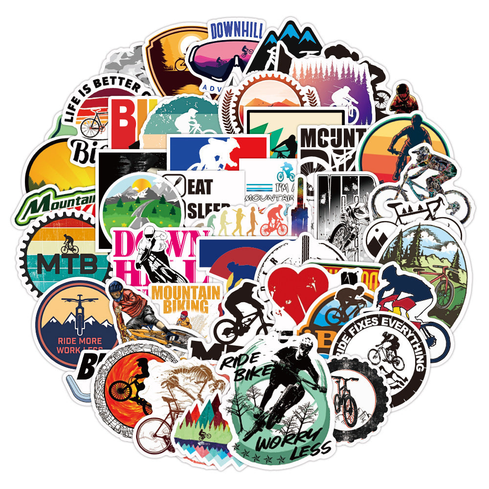 Mountain Bike Graffiti Stickers Waterproof Suitcase Notebook