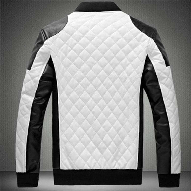 Black And White Leather Coat