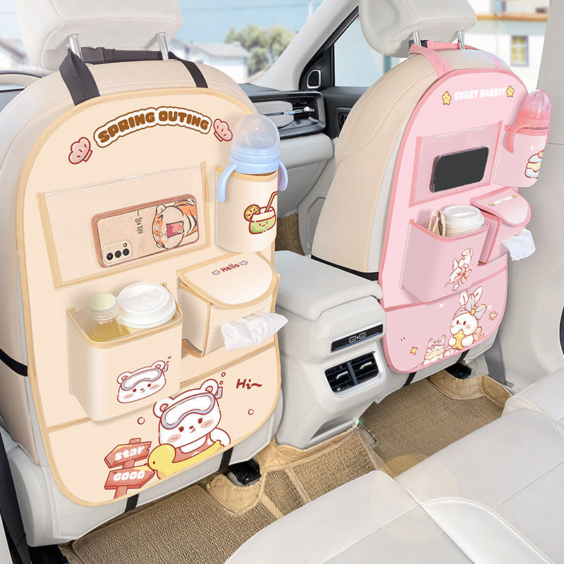 Car Seat Back Storage Bag Rear Seat Anti-Kick Cushion Car Inner Anti-Anti-Dirt Mats
