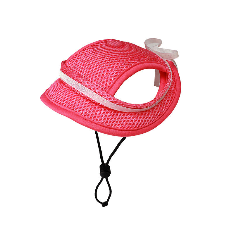 Breathable Sun-proof Bowknot Leaking Ears Pet Hat