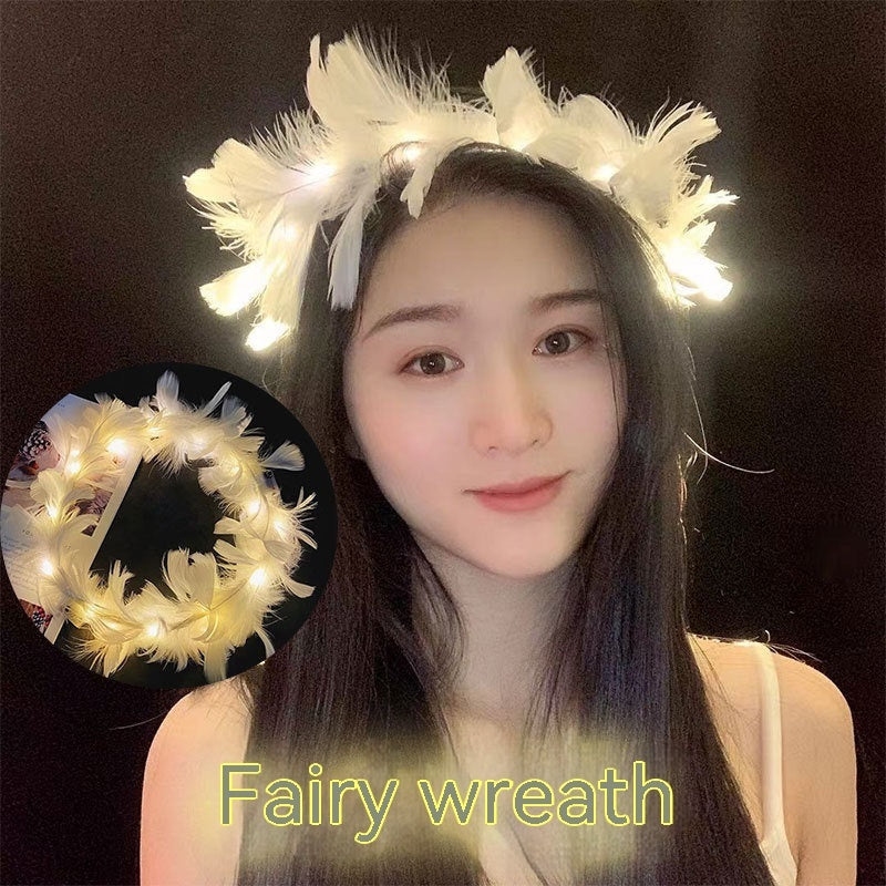 Angel Headband Christmas Headwear With Lights