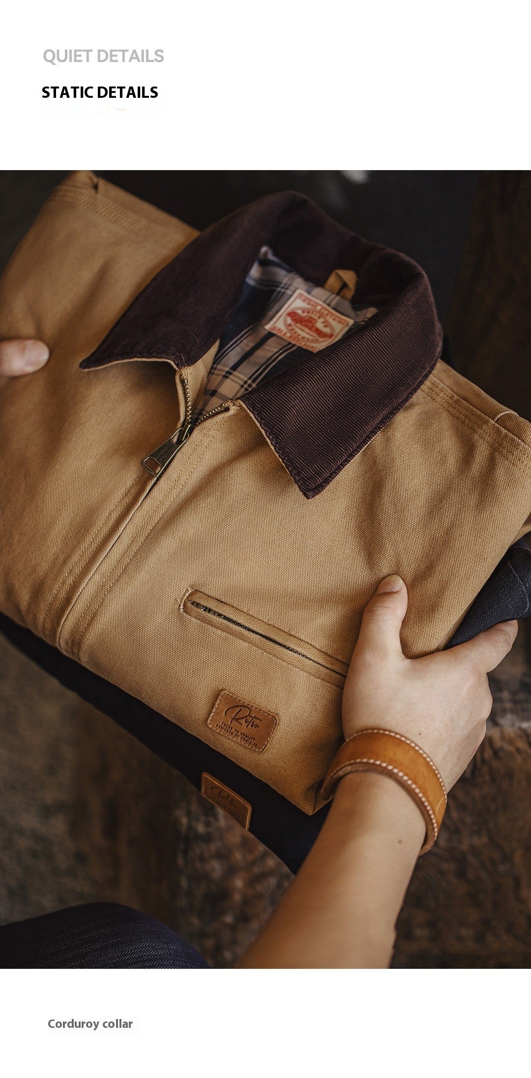 Canvas Turn-Down Collar Coat Men's Autumn