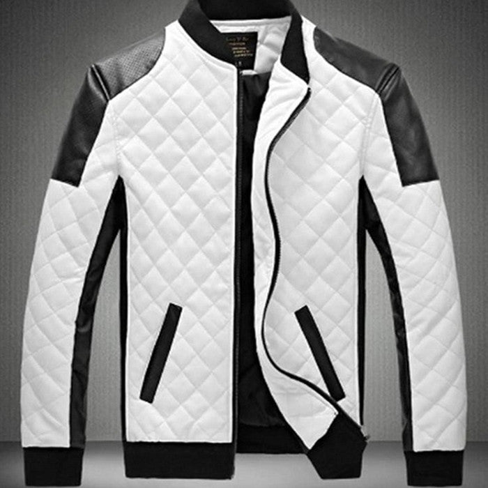 Black And White Leather Coat