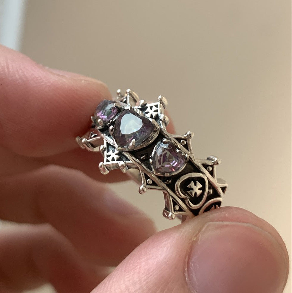Cross Love Zircon Ring Female