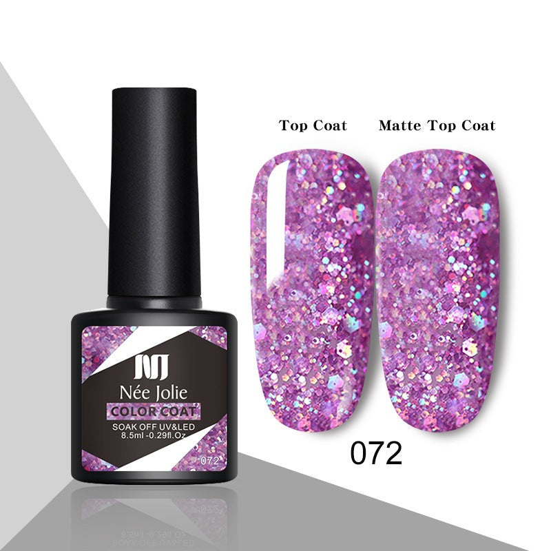 Glitter Reflective Gel Nail Polish Christmas Red UV