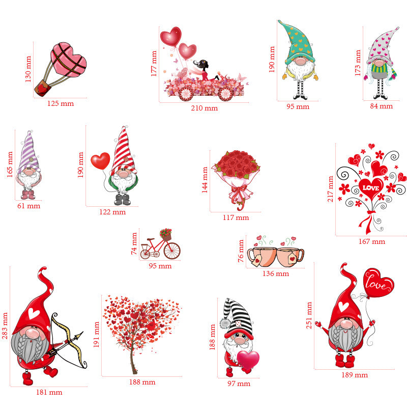 Valentine's Day Valentine's Day Electrostatic Sticker Showcase