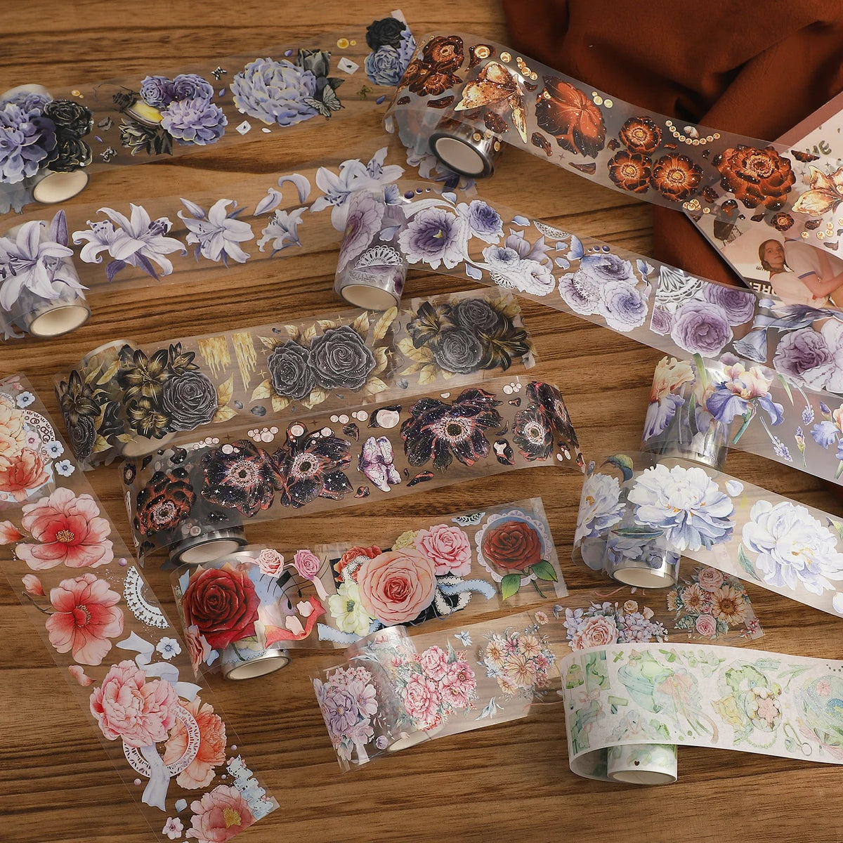 200mm500mm Roll Antique Landscaping Flower Washi Paper PET