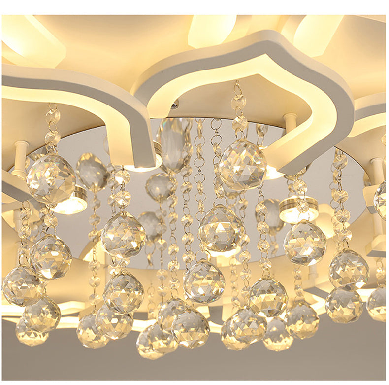 Living Room Lamp Simple Modern Led Creative Petal Crystal Hall
