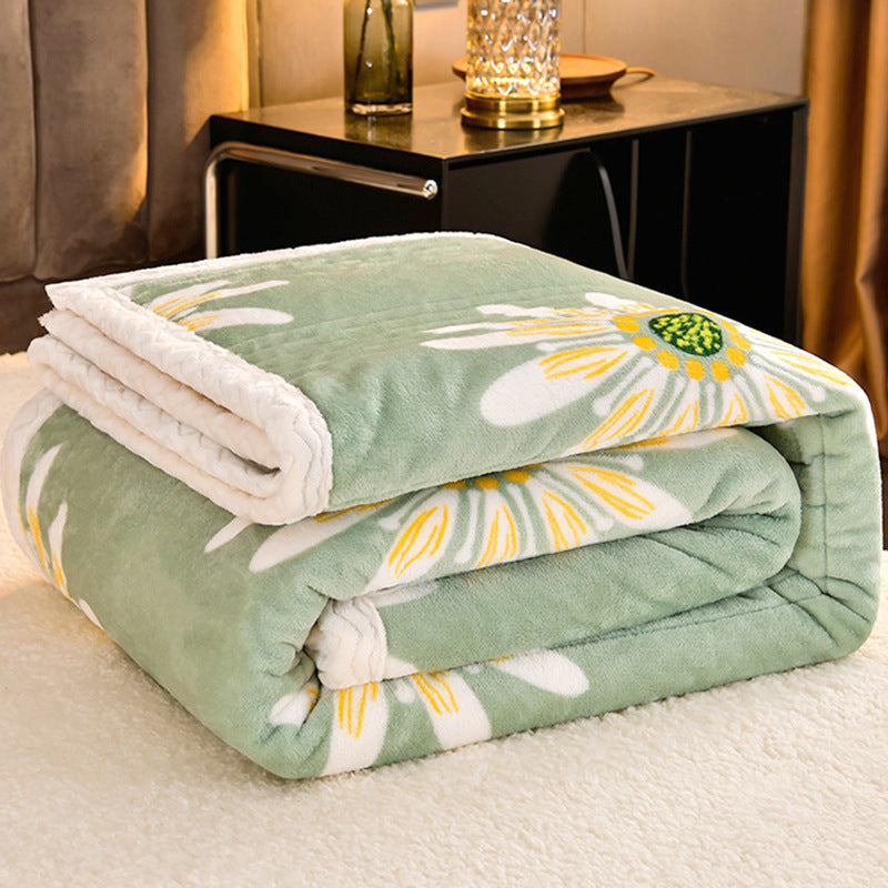 Cashmere Three-Layer Blanket Thickened Warm Feather Silk Blanket