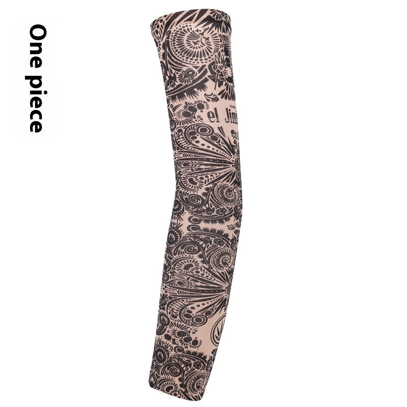 Flower Arm Tattoo Oversleeve Seamless Outdoor Riding Tattoo Sun Protection Oversleeve Cycling Tattoo Oversleeve