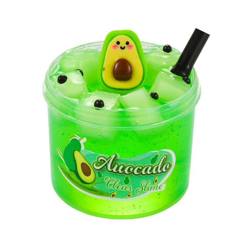 70ml AMZ Hot Selling Jelly Coconut Meat Slime Cow Head Glue Colored Clay Crystal Mud Fruit Slime Toy Mud