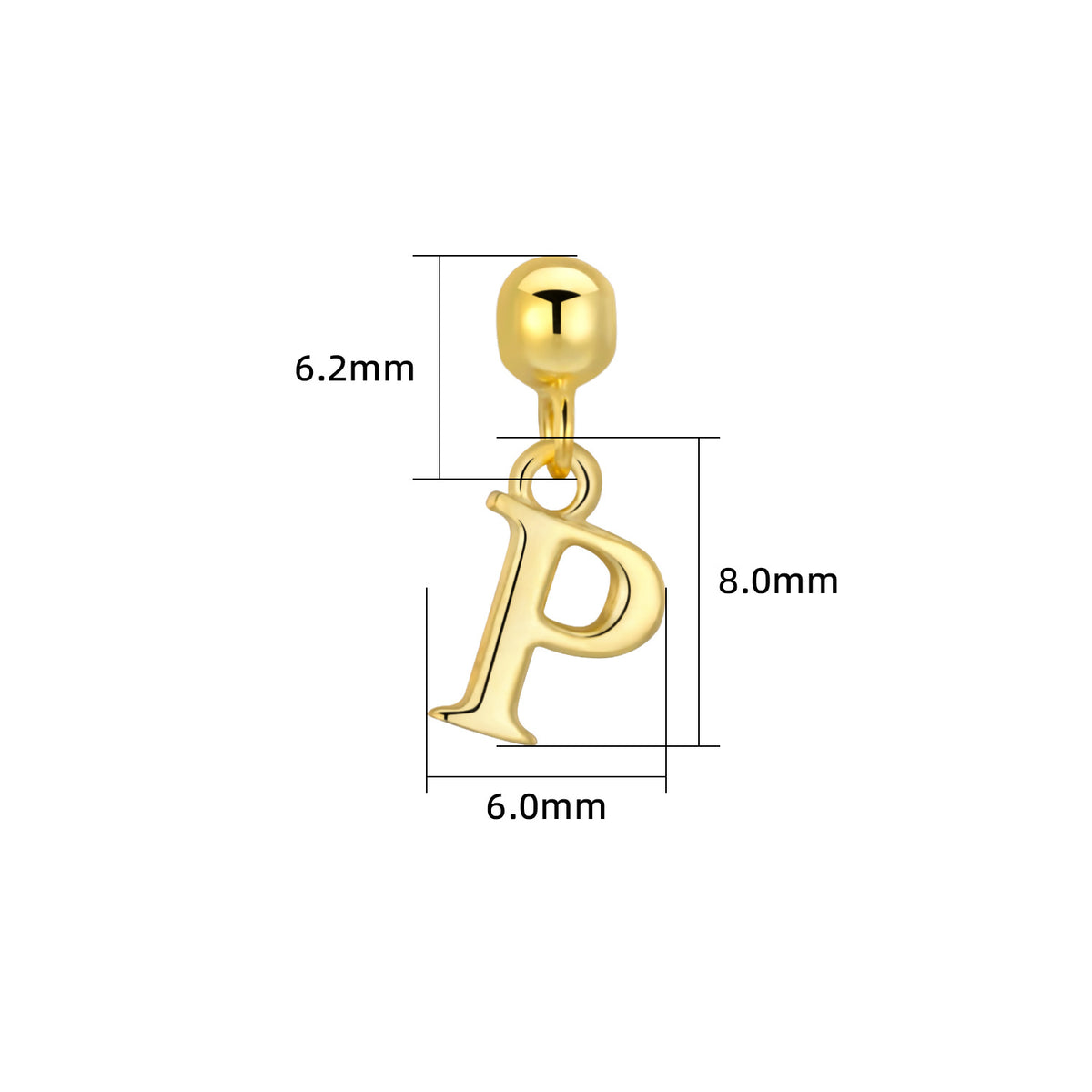 Smooth-Surface Jewelry Minimalist 26-Letter Alphabet Pendant