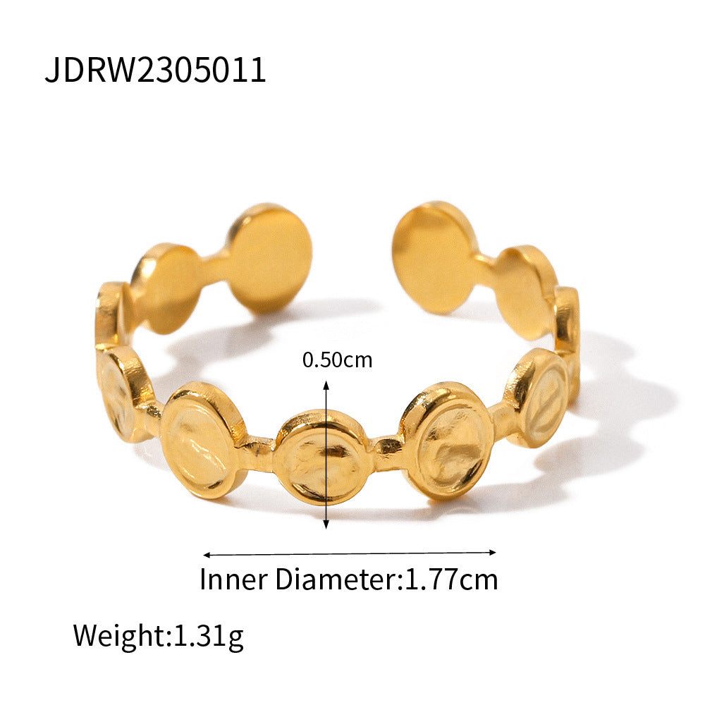 14K Gold Stainless Steel XINGX Retro Stainless Steel Diamond Ring