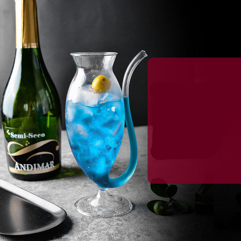 Glass Cocktail Glass Creative Personality Cold Drink Straw Cup
