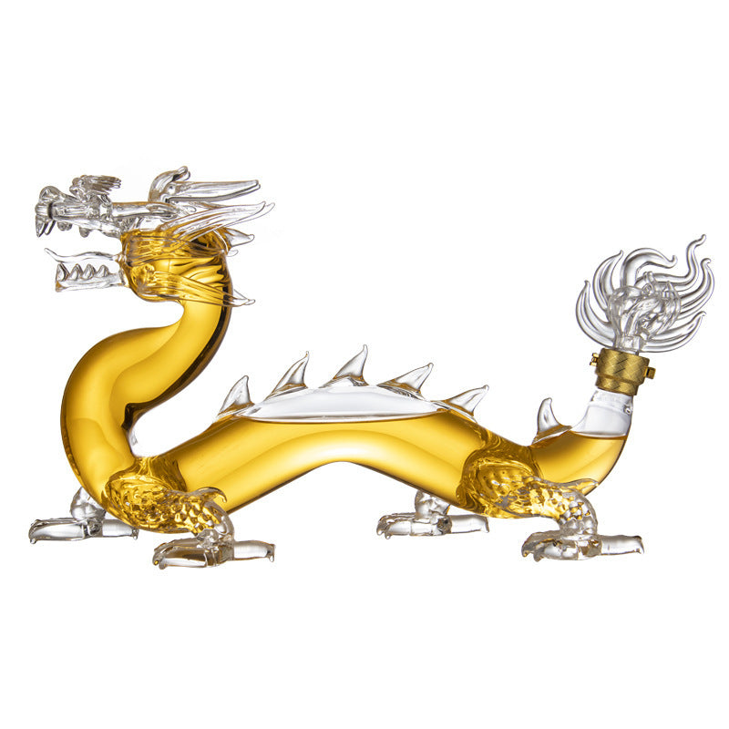 Dragon-Shaped Glass Heat-Resistant Lead-Free Sealing Process Wine Bottle Decanter