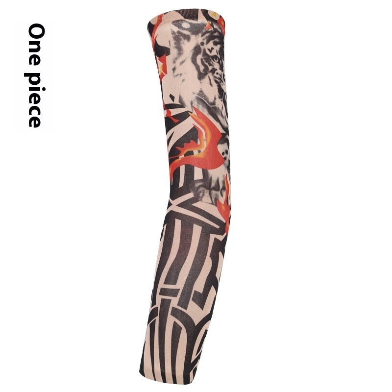 Flower Arm Tattoo Oversleeve Seamless Outdoor Riding Tattoo Sun Protection Oversleeve Cycling Tattoo Oversleeve