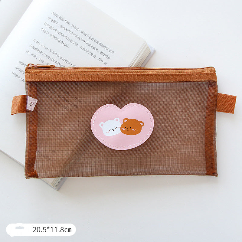 Cute Mesh Pen Bag Creative Shape