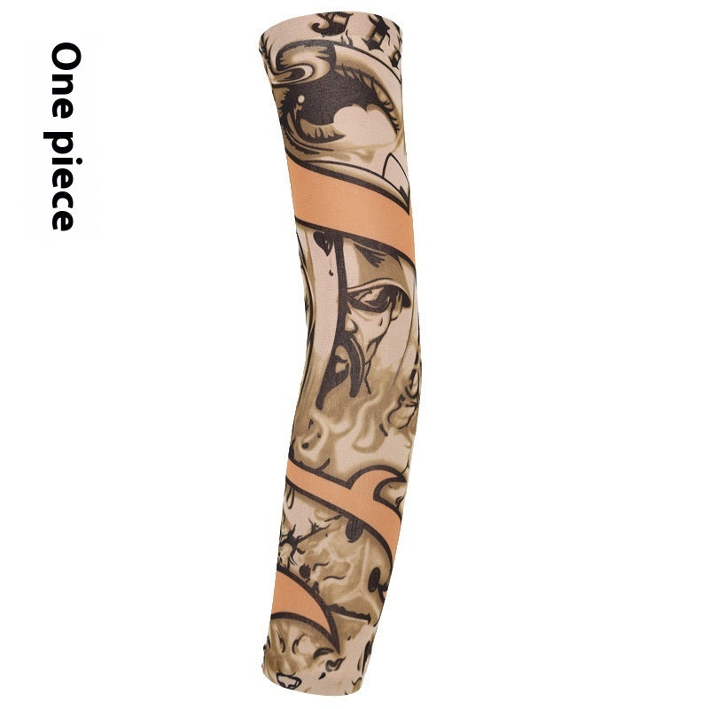 Flower Arm Tattoo Oversleeve Seamless Outdoor Riding Tattoo Sun Protection Oversleeve Cycling Tattoo Oversleeve