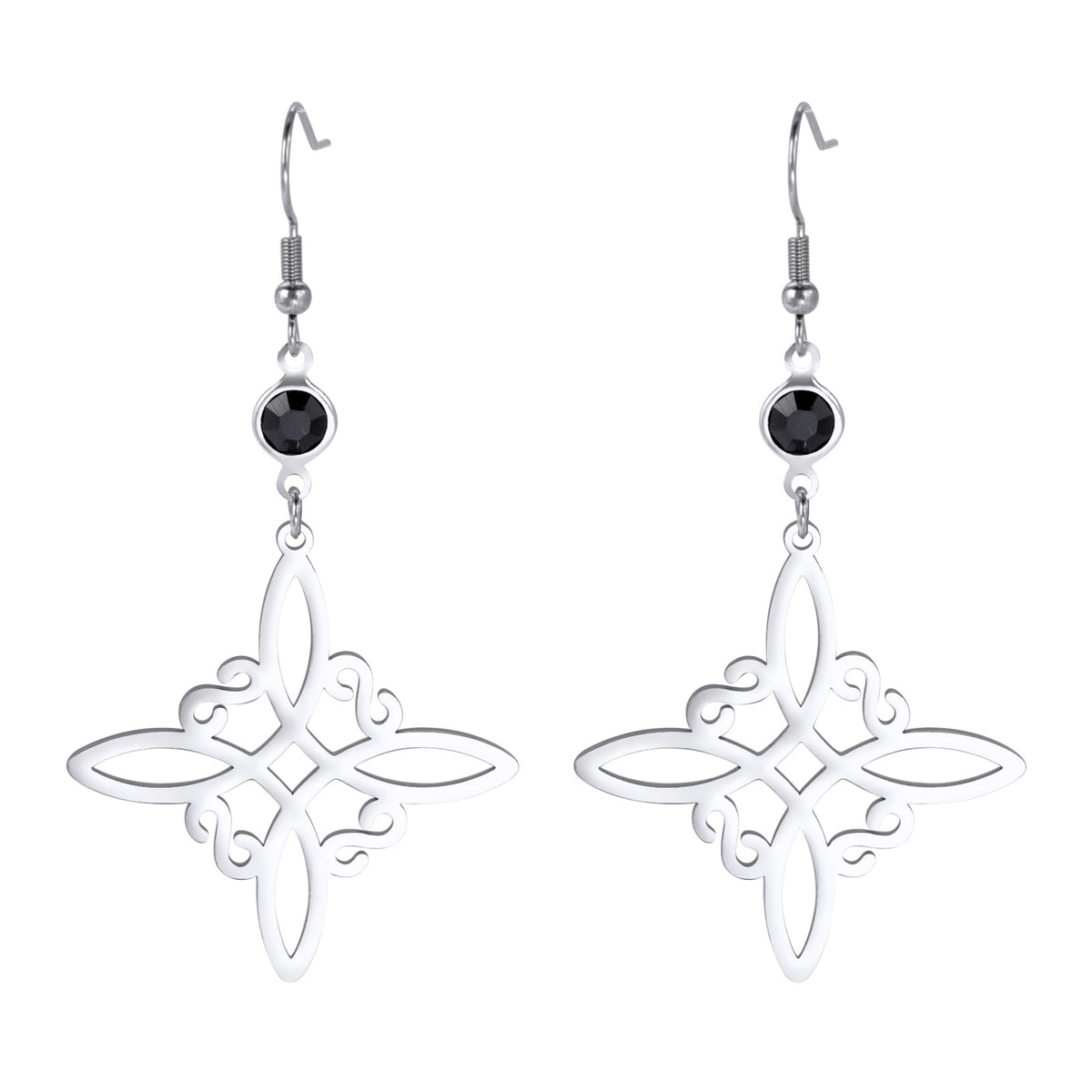 Women's S-Shaped Pendant Stainless Steel Earrings