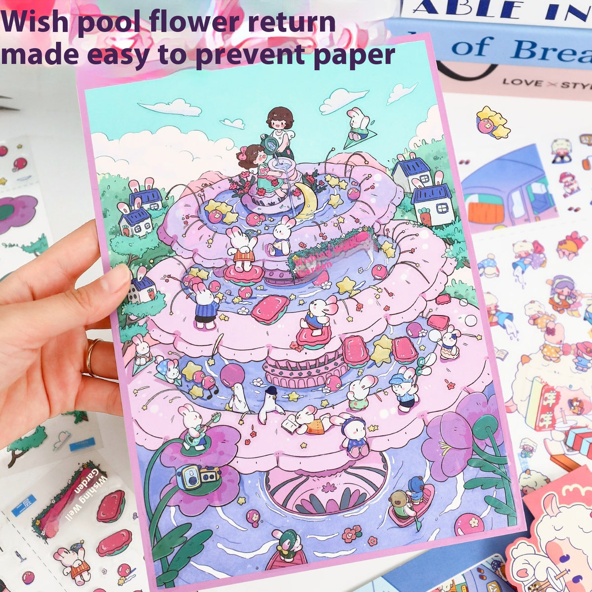 Large Miniature Scene Cute Toy 3d Stereo Hand Ledger Sticker